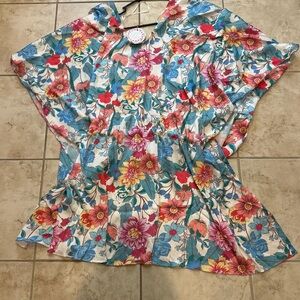 Umgee Bright Floral Kimono Oversized small NWT Women'